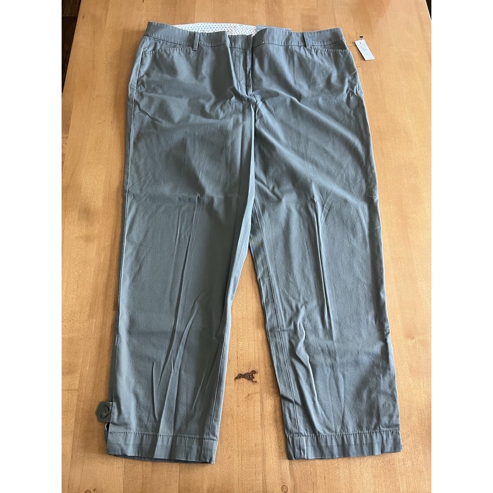Talbots Women's Perfect Crop Slim Leg Sz 16 Gray NEW Pants Work Summer Fall